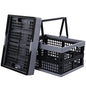 2 Packs Plastic Folding Storage Crate with Handle, 16 L | Collapsible, Shopping Basket