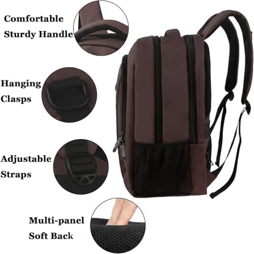 MATEIN 32L Laptop Backpack, Water Resistant School BookBag Fits 15.6 Inch Laptop Computer, Sturdy Personal Item Bag Casual Travel Daypack Carry on Underseat Luggage Backpack for Airlines, Brown - color: Tawny Brown, size: 15.6 Inch