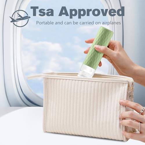 Travel Bottles for Toiletries, TSA Approved 3.4oz Travel Size Containers, BPA Free Leak Proof Silicone Traveling Bottles, Refillable Travel Essentials Kits for Shampoo Conditioner(4 Pack)-C - color: Lavender,HotPink,SkyBlue,Avocado