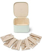 VLANDO Jewelry Box with 6 Velvet Jewelry Bags Travel Jewelry Case for Women Girl Premium Petal Hardware Jewelry Organizer Necklace Rings Earrings Bags Bride Teacher Mom Gifts-Mint Green - color: 6PCS-Mint Green