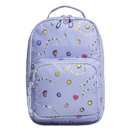 adidas Kids Santiago Lunch Bag – Insulated Cooler Lunchbox for Girls & Boys, 8L - color: Ditsy Floral Crystal Sky/White/4