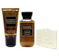 Bath & Body Works Men's Collection Mahogany Teakwood Body Cream and 3-in-1 Hair, Face & Body Wash Bundle with a Natural Oats Sample Soap - Travel Size