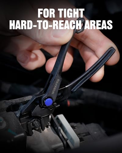 WORKPRO Mini Pliers Wrench, 4-Inch Smooth Jaw Plier, High-Toughness Alloy Steel Adjustable Wrench Pliers with Smooth Parallel Jaws, Anti-Rust Coating, EDC Plier for Tight Spaces & Versatile Use - color: Black
