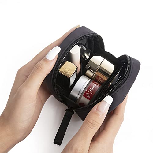 Hekyip Mini Cosmetic Bag, Travel Makeup Pouch, Portable Waterproof Cosmetic Pouch for Girls Women, Mini (Mini All Black) - color: Mini All Black