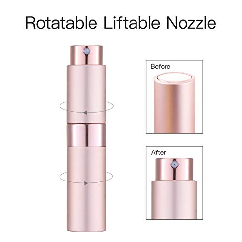 LISAPACK 8ML Atomizer Perfume Spray Bottle for Travel, Empty Refillable Cologne Dispenser, Portable Sprayer (Pink) - color: Pink