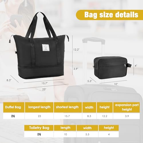 Merax Softside Luggage Set Softshell Lightweight 3 Piece Spinner Suitcase with Duffel Bag Expandable Upright Travel Luggage 22" 26" 30",Black - color: Black, size: 3-Piece (20/24/28+bag)