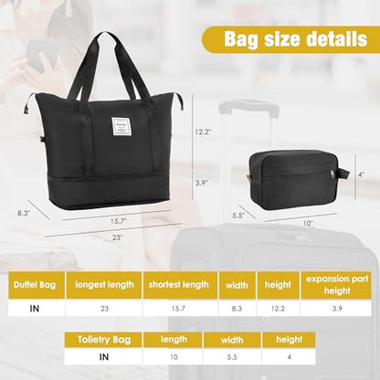 Merax Softside Luggage Set Softshell Lightweight 3 Piece Spinner Suitcase with Duffel Bag Expandable Upright Travel Luggage 22" 26" 30",Black - color: Black, size: 3-Piece (20/24/28+bag)
