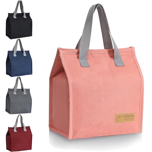Lunch Bag for Women/Men,Waterproof Reusable Portable Lunch Tote,Lunch Box Bag.Thermal Cooler Bag Ideal for Work/Party/l/Travel/Picnic (Light Pink) - color: Pink