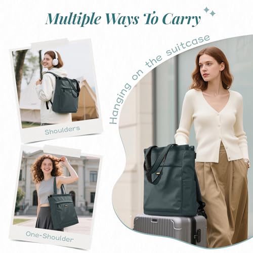 GOLF SUPAGS Convertible Laptop Backpack for Women Casual Daypack Notebook Tote Bag for Work College Travel Leisure (Atrovirens) - color: Atrovirens-n