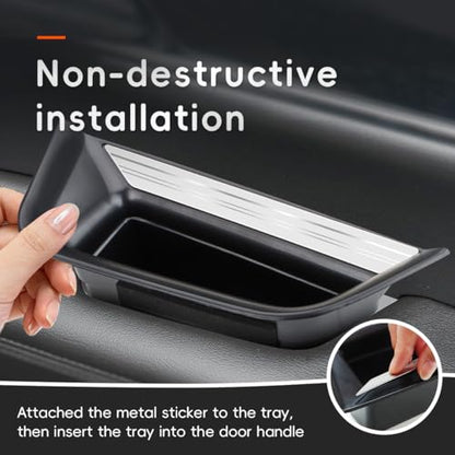 MARCHFA Car Door Tray Organizer Compatible for Cadillac XT5 2025 2024 2023 2022 2021-2017 Accessories Interior Car Door Handle Insert Pocket Storage Box