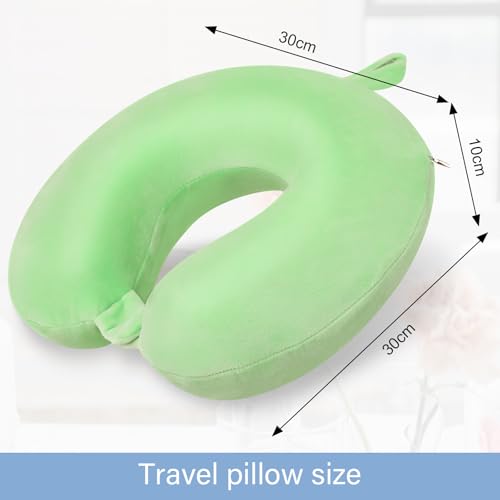 Neck Pillows for Travel Comfortable Travel Neck Pillow U Shape Memory Foam Support Neck and Head Portable Neck Travel Pillow Suitable for Airplane Trains Car Travelings - color: Green