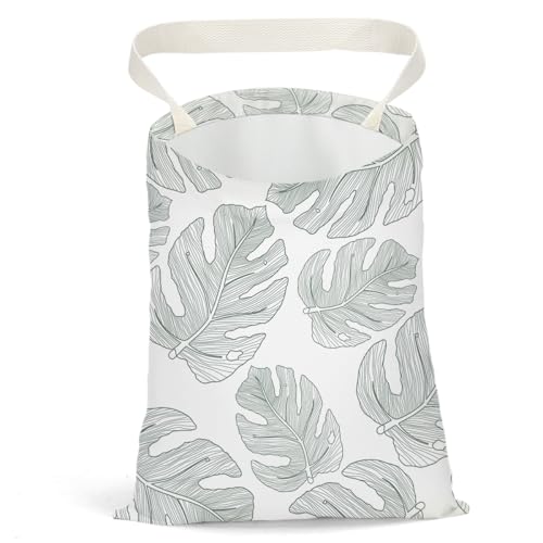 Car Trash Bag Car Garbage Bag Hanging Cars Trash Can, Waterproof Cars Back Seat Organizer for Vehicle Travelling Campingg Eucalyptus Palm Leaves Decor - color: Palm Leaves