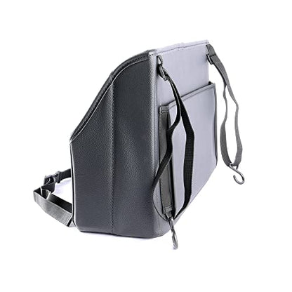 Viaviat Car Handbag Purse Holder Between Seats Leather Car Front Seat Storage Bag Large Capacity Car Organizers for Book Document Phone Bottle Tissue Toy (Black Style-1) - color: Black (Style 1)