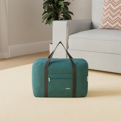 For Spirit Airlines Personal Item Bag Foldable Travel Duffel Bag Tote Carry on Luggage Duffle Overnight for Women and Men - color: 1112-Thick Series Teal