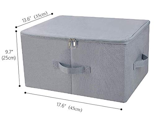 iwill CREATE PRO 17.6"x 13.6"x 9.7",Dust-proof Closet Clothes Storage Boxes with Zip Lid, Breathable Fabric & Collapsible Design Organizer Bins for Clothing Toy Dolls Shoes Blankets, Light Gray, 2pcs - color: Light Gray