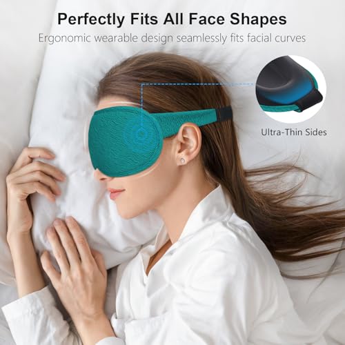 Gritin 100% Blackout Sleep Eye Mask for Women Men,Zero Eye Pressure Sleeping Mask-Ergonomic Design 3D Cutout Eye Movement and Eyelash Friendly Night Blindfold,Soft&Comfortable for Sleeping-Navy Blue - color: Navy Blue