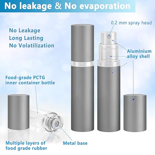 Travel Refillable Perfume Atomizer Bottle 5ml Leakproof Travel Perfume Refillable Bottle, Perfume Atomizer (Gray) - color: Gray