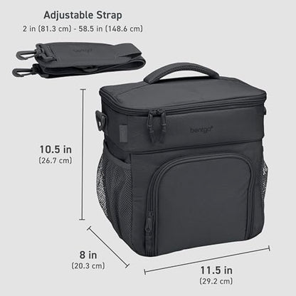 Bentgo Prep Deluxe Insulated Multimeal Bag - Lunch Box Bag, Holds 5 Meals, Premium Insulation up to 8 Hrs, Durable, Water-Resistant - Large Capacity For Adult Meal Prep (Dark Gray) - color: Dark Gray