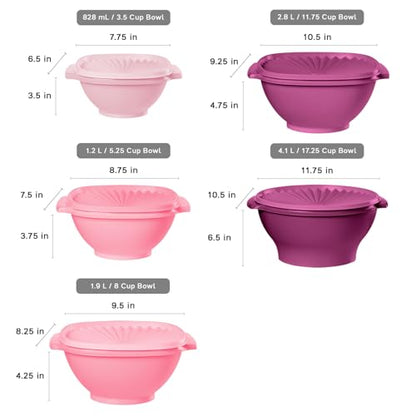 Tupperware Heritage Collection, New 36 Piece Food Storage Container Set in Vintage Pink, Dishwasher Safe and BPA Free (18 containers, 18 lids)