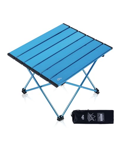 iClimb Ultralight Compact Camping Folding Table with Carry Bag (Blue - S) - color: Blue, size: Small