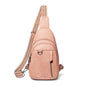 LATMAP 7L Sling Bag for Women Men Leather Small Sling Backpack Daypack Anti Theft Fanny Pack Crossbody Purse Travel - color: Regular Size-pink