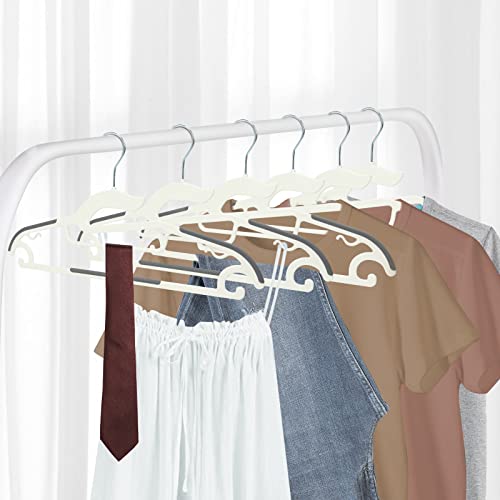 Tinfol Plastic Hangers 30Pack, Heavy Duty Dry Wet Clothes Hangers with Non Slip Pad, 16.3inch Space Saving Hanger, 360° Swivel Silver Hook for Shirts Pants Underwear Sweaters - color: Gray, size: 30 Pack