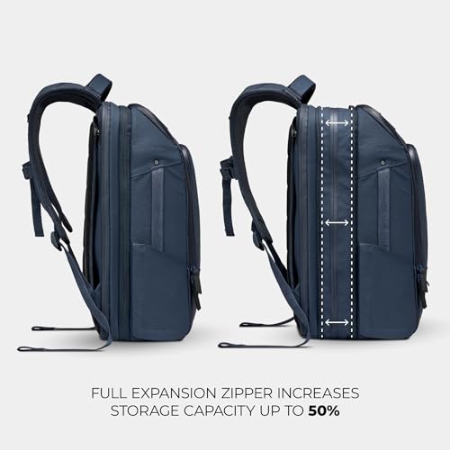 NOMATIC 20L Travel Pack - Mens Travel Backpack - Expandable to 30L - Water Resistant Daypack - TSA-Ready - Lightweight Business Traveling Backpack for Men - 16" Laptop Compartment - color: Navy, size: 20L