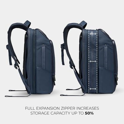 NOMATIC 20L Travel Pack - Mens Travel Backpack - Expandable to 30L - Water Resistant Daypack - TSA-Ready - Lightweight Business Traveling Backpack for Men - 16" Laptop Compartment - color: Navy, size: 20L