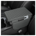 Stacool Upgraded Car Center Console Cover,Microfiber Leather Car Armrest Cover Cushion with 2 Storage Bags,Universal Car Armrest Storage Box (Gray) - color: Gray