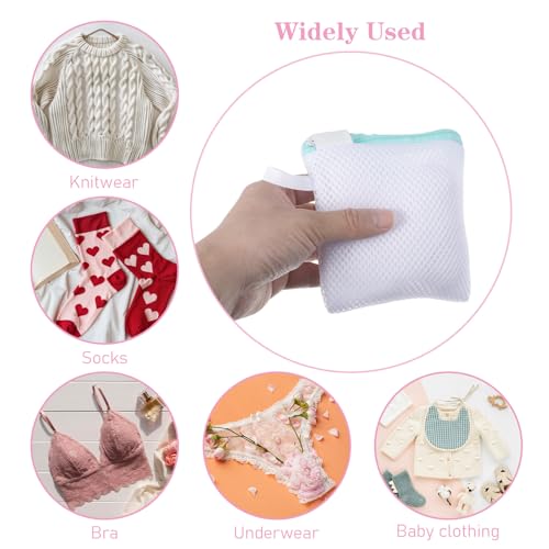 6 Pcs Small Mesh Laundry Bag for Delicates Lingerie Laundry Bag Sock Washing Bags for Laundries Foldable Mesh Laundries Bags Small for Travel Home Mini Washing Machine Use Colorful 5.51×4.72 Inch