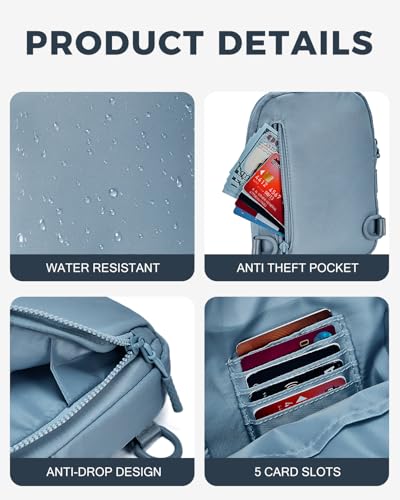 CHOLISS Small Crossbody Bags for Women and Men, Sling Bag for Women and Men Trendy, Fanny Packs Chest Bag with Extended Strap - color: Lake Blue