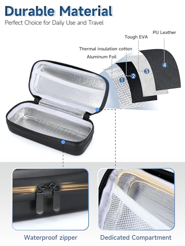YOUSHARES Insulin Vial Cooler Travel Case - TSA Approved Diabetes Carrying Bag Keep Medicine Cool, Peptide Medication Organizer Small Bottle Protector, Refrigerated Pack with Protective Ice Brick - color: 01 Black