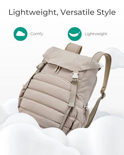 BAGSMART College Laptop Backpack, Opening Travel Backpack for Women, Outdoor Backpack for 15.6 Inch Laptop, Camel - color: Camel