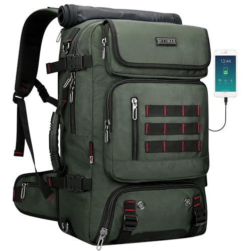 WITZMAN Carry on Travel Backpack for Men Women Airline Approved Convertible Nylon Duffle Backpack Luggage Bag (B682 Army Green) - color: 02.army Green