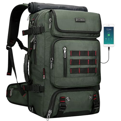 WITZMAN Carry on Travel Backpack for Men Women Airline Approved Convertible Nylon Duffle Backpack Luggage Bag (B682 Army Green) - color: 02.army Green