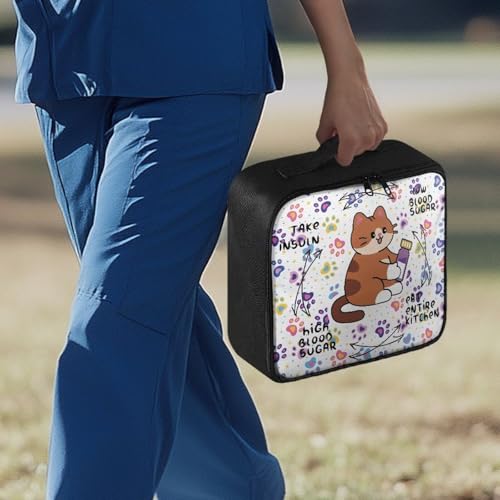 CugasmaruEmpty First Aid Bag Cartoon Cat Medical Bag Empty Large Capacity for Home Office and Travel Use Lightweight Washable Soft Fabric Organizational Pouch for Emergencies - color: Cartoon Cat
