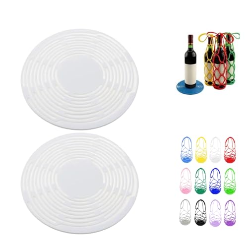 Multi-Use Silicone Storage Bag & Organizer,Multifunctional Mesh Coaster,Silicone Wine Carrier,Reusable, Foldable, Portable Coaster for Wine Bottles, Cans, Cups, Hot Dishes,and Beverages(2pcs White) - color: White Xin