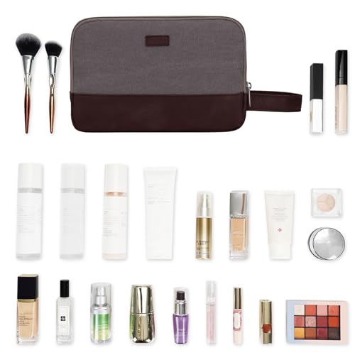 WANDF Travel Toiletry Bag for Men Large Toiletries Shaving Bag Water Resistant Hanging Dopp Kit Travel Accessories Bag for Women Men (Taupe) - color: Taupe