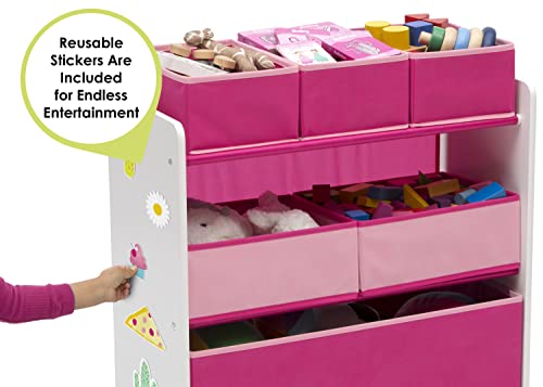 Delta Children Design and Store 6 Bin Toy Organizer, White/Pink - color: White/Pink