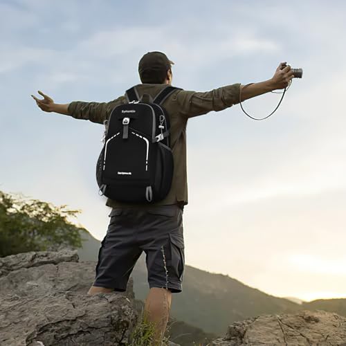 45L Lightweight Packable Backpack – Durable Foldable Daypack for Travel, Hiking, and Gym (Black) - color: 45l-black