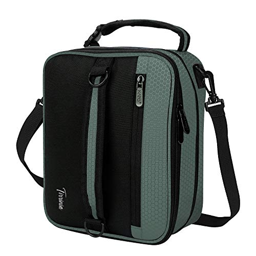 Tirrinia Expandable Insulated Lunch Bag for Men Women – Leakproof Reusable Cooler LunchBox for Kids & Adults with Shoulder Strap, Perfect for Work, School, Office, Travel,Grey - color: Celadon