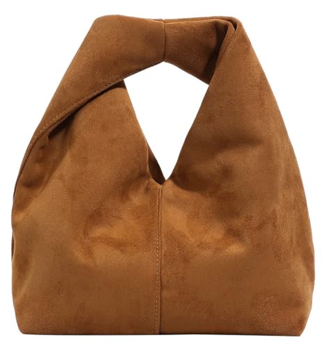 Slouchy Suede Crescent Crossbody Purses Women Cute Hobo Bags Trendy Satchels Underarm Shoulder Bag Travel Tote Handbag 2026 - color: A Suede Light Brown-no Strap