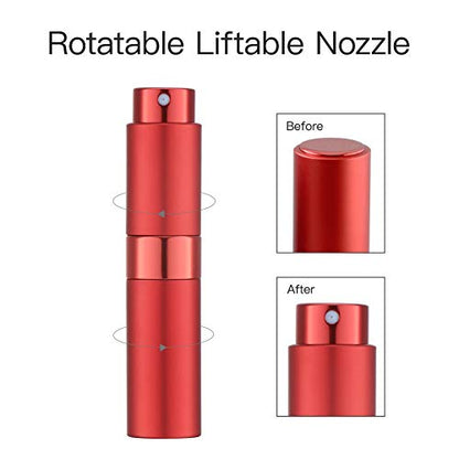 LISAPACK 8ML Atomizer Perfume Spray Bottle for Travel, Empty Refillable Cologne Dispenser, Portable Sprayer (Red) - color: Red
