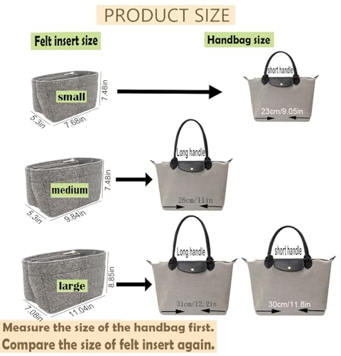 Lckaey purse Organizer for longchamp bag insert organizer tote insert Large handbag organizer inserts large bag best1032pink-L - color: Pink, size: large