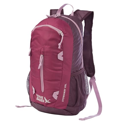 Eddie Bauer Stowaway Packable Backpack | Travel | Outdoor | Lightweight | Foldable | Durable | Ripstop Polyester | 20L - Port Red - color: Port, size: 20L