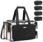 Relavel Clear Makeup Bag with 4 Small Pouches, Extra Large Makeup Artist Kit Set, Cosmetic Storage Organizer Transparent Tote Beach Toiletry Bag with Adjustable Dividers & Shoulder Strap - color: Clear with 4 Small Clear Bags