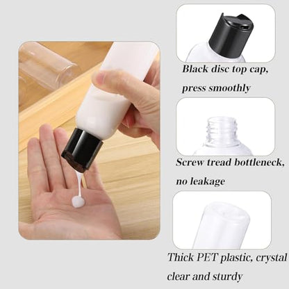 10 Pack Leakproof 3.4 Oz Travel Bottles - Refillable Empty Plastic Cosmetic Containers for Toiletries Shampoo Lotions Cream