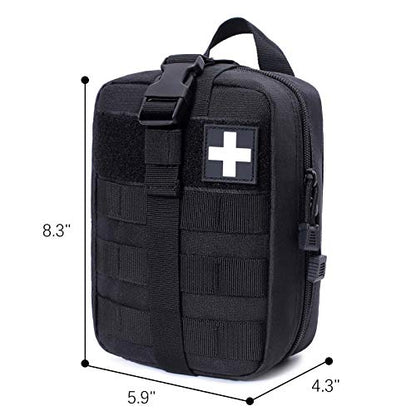 Molle Pouch, Sturdy 600D Nylon Tactical Medical Pouch,Rip-Away EMT First Aid Pouch (Bag Only) - color: black1