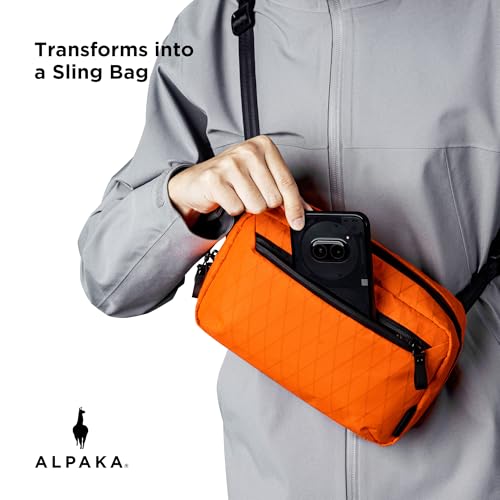 ALPAKA Elements Tech Case - Travel Organizer Pouch for Electronics, Cables, EDC with Weatherproof Fabrics, YKK Zippers (Hot Orange RVX21 Fabric, Halloween Edition) - color: Orange