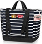 HUANLANG Soft Cooler Bag Insulated for Travel,Large Insulated Grocery Bags with Zippered Top,PEVA Collapsible Food Delivery Cooler Bag for Beach, Travel, Picnics - color: Black